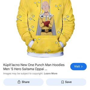 Yellow Anime Graphic Men's Sweater
